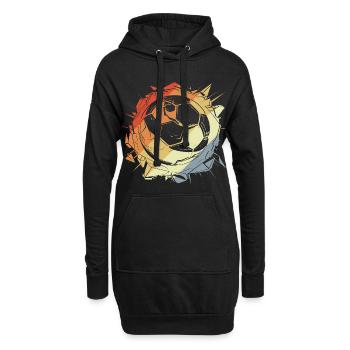 Vintage Fußball Grafik - Hoodie-Kleid - Schwarz - Vorne