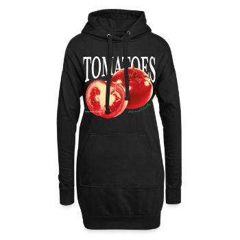 Tomatoes – Frisches Foodie-Statement - Hoodie-Kleid - Schwarz - Vorne