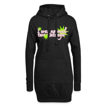Zwei Katzen zu spät Crazy Catlady - Hoodie-Kleid - Schwarz - Vorne