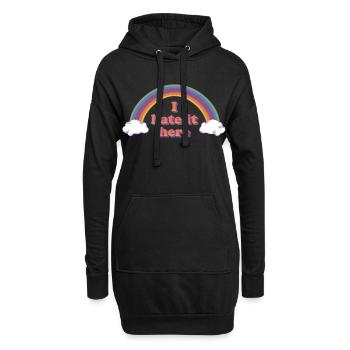 Ironischer Regenbogen-Fluch - Hoodie-Kleid - Schwarz - Vorne