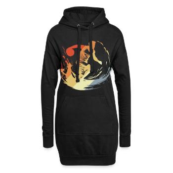 Vintage Basketballer - Hoodie-Kleid - Schwarz - Vorne