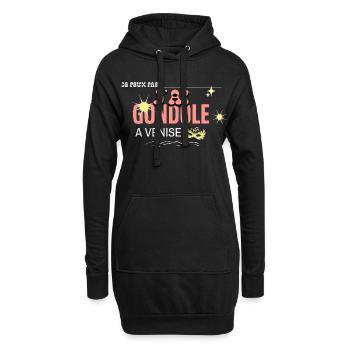 Je peux pas j'ai gondole à Venise (ambiance) - Sweat-shirt à capuche long Femme - noir - Devant