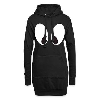 Yeux de bande dessinée - Sweat-shirt à capuche long Femme - noir - Devant