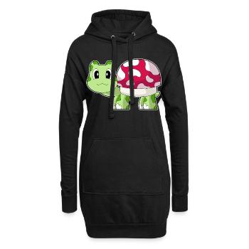 Champignon Tortue - Sweat-shirt à capuche long Femme - noir - Devant