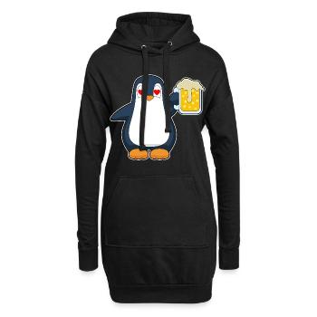 Pinguin Bier - Hoodie-Kleid - Schwarz - Vorne
