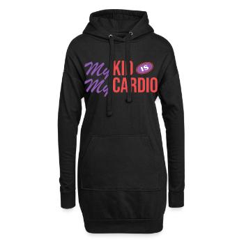 Elternfitness – My Kid is My Cardio - Hoodie-Kleid - Schwarz - Vorne