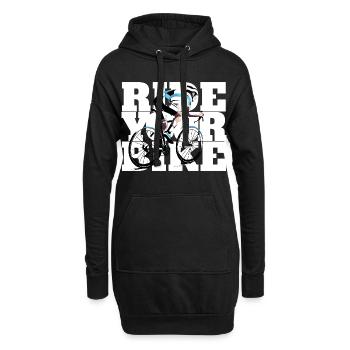 Ride your bike - für alle die das Rad lieben - Hoodie-Kleid - Schwarz - Vorne