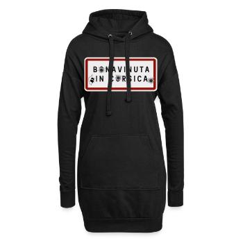 Bonavinuta in Corsica Panneau Humoristique - Sweat-shirt à capuche long Femme - noir - Devant