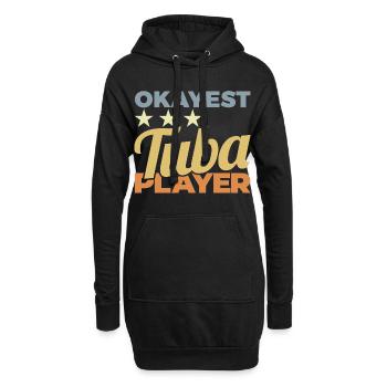 Joueur de tuba moyen - Sweat-shirt à capuche long Femme - noir - Devant