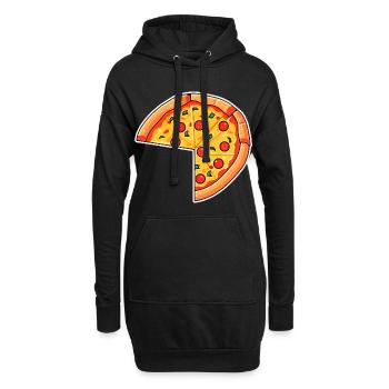 Pizza Cartoon Look - Sweat-shirt à capuche long Femme - noir - Devant