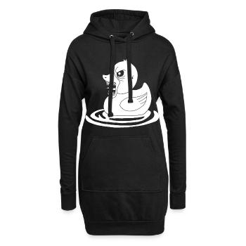 Canard démoniaque blanc - Sweat-shirt à capuche long Femme - noir - Devant