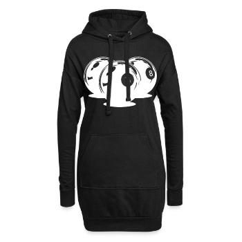 Billardkugeln Zeichnung - Hoodie-Kleid - Schwarz - Vorne
