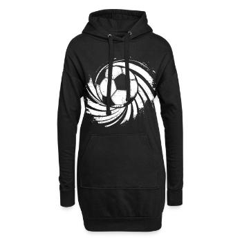 Dessin de football - Sweat-shirt à capuche long Femme - noir - Devant