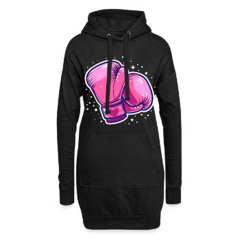 Boxing Gloves Graphic - Hoodie Dress - black - Front