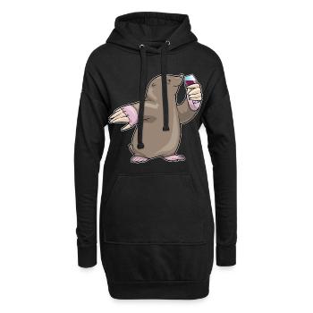 Maulwurf Rotwein - Hoodie-Kleid - Schwarz - Vorne