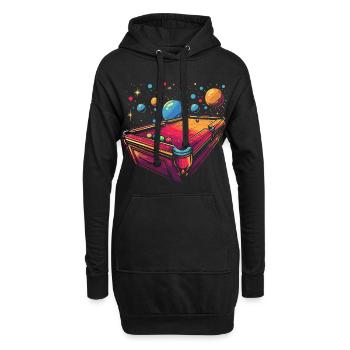 Billard Cartoon Stil - Hoodie-Kleid - Schwarz - Vorne