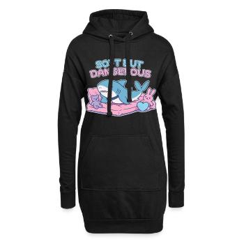 BLAHAJ – Doux et Danger - Sweat-shirt à capuche long Femme - noir - Devant