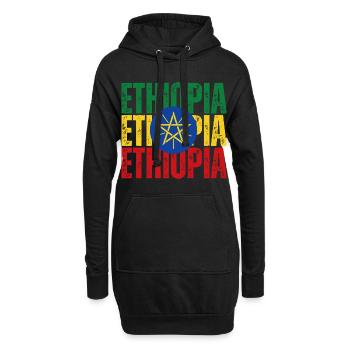 Drapeau éthiopien, fierté éthiopienne - Sweat-shirt à capuche long Femme - noir - Devant