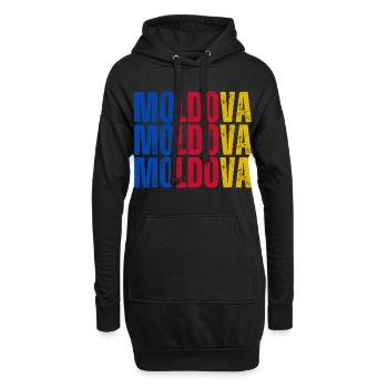 Moldauische Flagge, Moldauischer Stolz - Hoodie-Kleid - Schwarz - Vorne