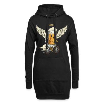 Lustig Bier Fahrrad Engel Männertag Vatertag Tour - Hoodie-Kleid - Schwarz - Vorne