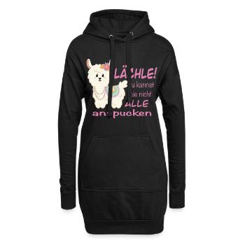 Lama Lächle! lustiger Spruch - Hoodie-Kleid - Schwarz - Vorne