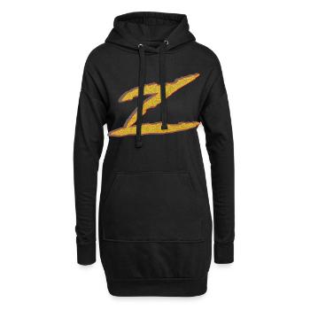 Lettre Z dorée - Sweat-shirt à capuche long Femme - noir - Devant