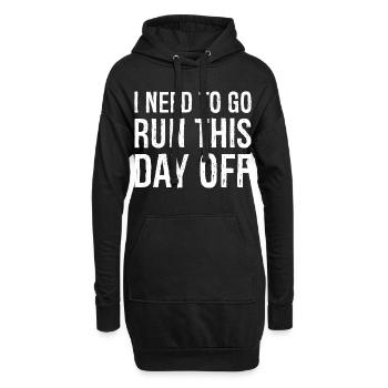 Ich muss heute frei laufen gehen - Hoodie-Kleid - Schwarz - Vorne
