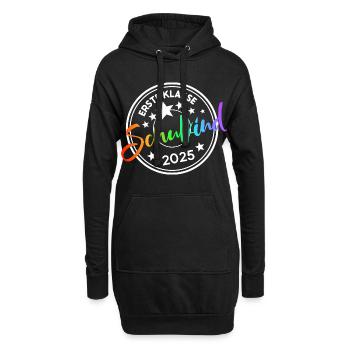 Ers­te Klasse Schul­beginn 2025 - Hoodie-Kleid - Schwarz - Vorne