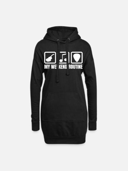 Gitarrenspieler Wochenende - Hoodie-Kleid - Schwarz