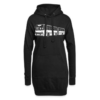 Legendärer Gelenkbus Retro - Hoodie-Kleid - Schwarz - Vorne