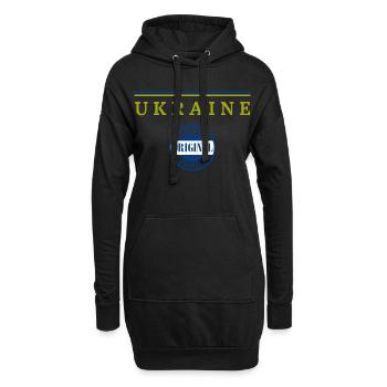 Ukrainische Flagge, ich liebe die Ukraine - Hoodie-Kleid - Schwarz - Vorne