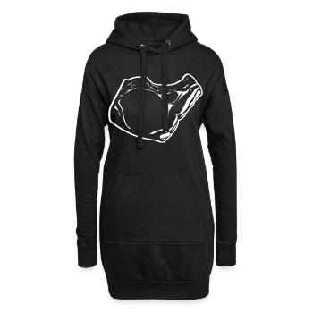Steak Skizze - Hoodie-Kleid - Schwarz - Vorne