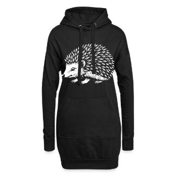 Stachelig süß unterwegs - Hoodie-Kleid - Schwarz - Vorne