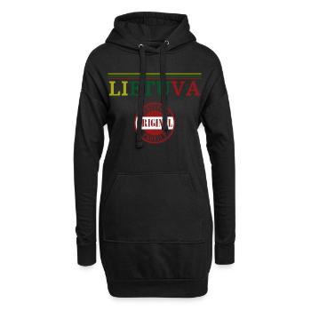 Ich liebe Litauen, litauischer Stolz - Hoodie-Kleid - Schwarz - Vorne