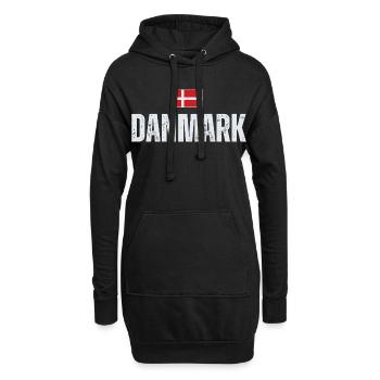 Fierté danoise, fier Danois - Sweat-shirt à capuche long Femme - noir - Devant