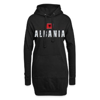 Drapeau albanais, fierté albanaise - Sweat-shirt à capuche long Femme - noir - Devant