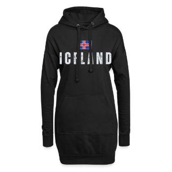 Fierté islandaise, drapeau islandais - Sweat-shirt à capuche long Femme - noir - Devant
