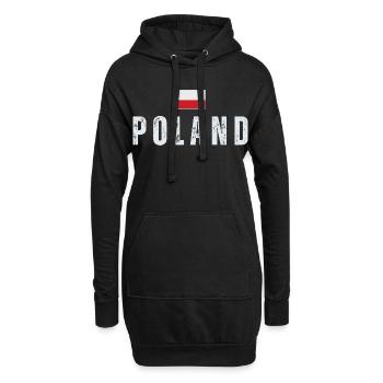 Polnischer Stolz, Polnische Flagge - Hoodie-Kleid - Schwarz - Vorne