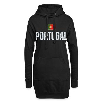 Drapeau portugais, fierté portugaise - Sweat-shirt à capuche long Femme - noir - Devant