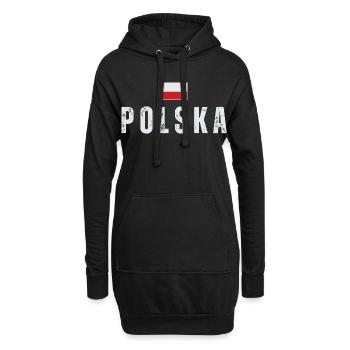 Polnische Flagge, Polnischer Stolz - Hoodie-Kleid - Schwarz - Vorne