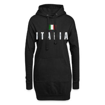 Italienische Flagge, italienischer Stolz - Hoodie-Kleid - Schwarz - Vorne