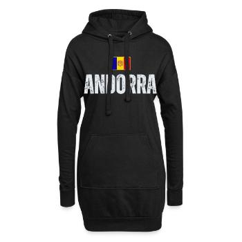 Drapeau d’Andorre, fierté andorrane - Sweat-shirt à capuche long Femme - noir - Devant