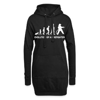 Vom Kind zum Feuerwehrmann - Hoodie-Kleid - Schwarz - Vorne