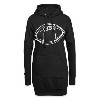 American Football Ball Skizze - Hoodie-Kleid - Schwarz - Vorne