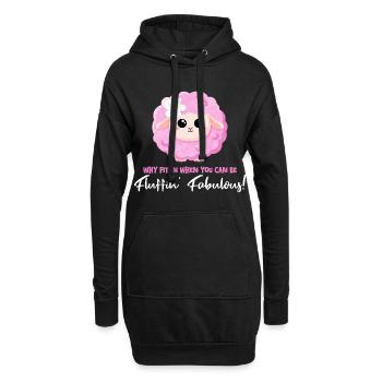 Mouton rose avec un dicton positif - Soyez fantastique ! - Sweat-shirt à capuche long Femme - noir - Devant