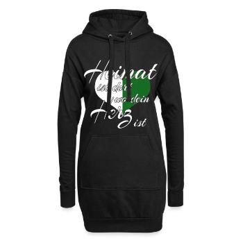 La maison est là où se trouve votre cœur - Saxe - Sweat-shirt à capuche long Femme - noir - Devant