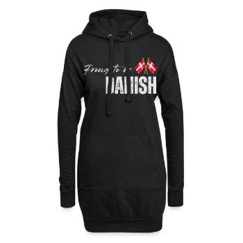 Fier Danois, j’adore le Danemark - Sweat-shirt à capuche long Femme - noir - Devant