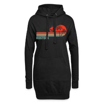 Ambiance du coucher de soleil à Rostock - Sweat-shirt à capuche long Femme - noir - Devant