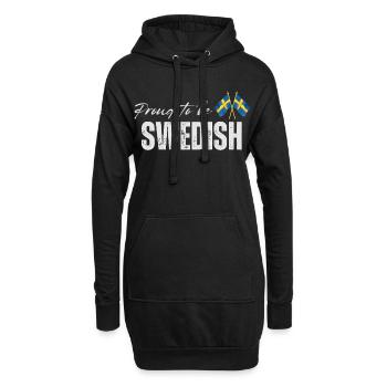 Stolzer Schwede, ich liebe Schweden - Hoodie-Kleid - Schwarz - Vorne