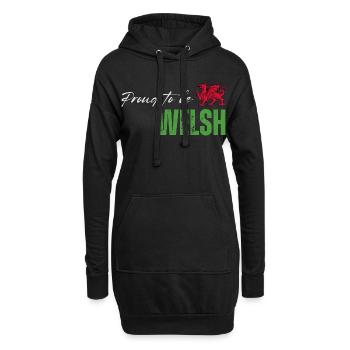 Stolzer Waliser, ich liebe Wales - Hoodie-Kleid - Schwarz - Vorne